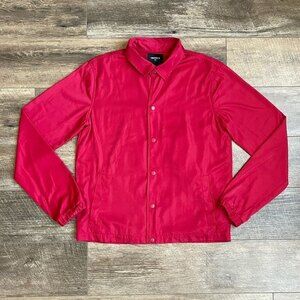 Forever 21 Mens Cotton Lined Coach Jacket Red Small